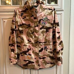 Love Tree Pink Camo Light Weight Hooded Jacket